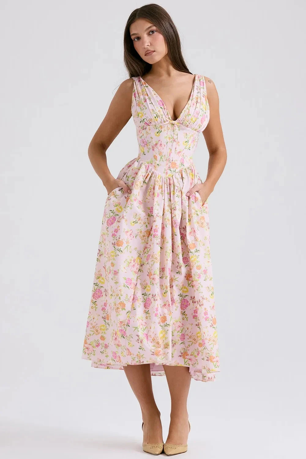 Alyanna | Women's Dress with Tropical Prints | Lightweight Sundress for Summer Comfort