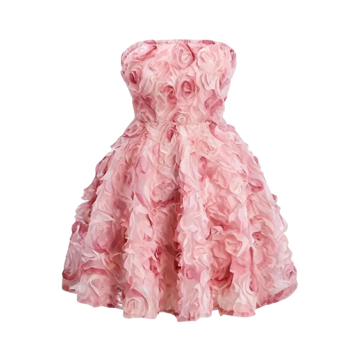 Organza Rosette Dress for Women with Hand-Sculpted Details | Elegant Long Dress for Special Occasions