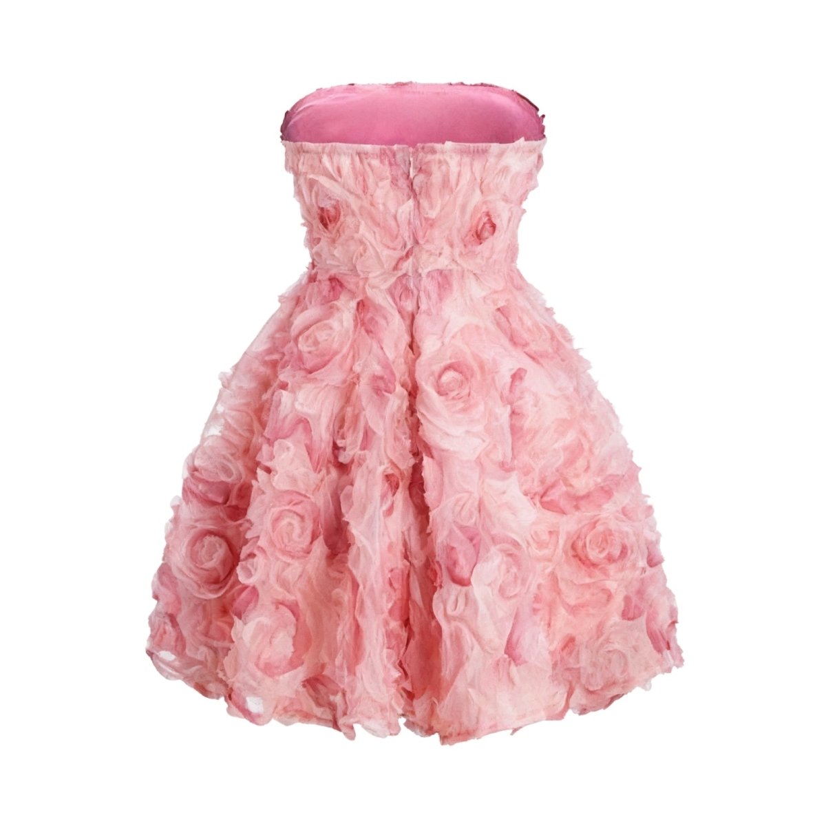 Organza Rosette Dress for Women with Hand-Sculpted Details | Elegant Long Dress for Special Occasions
